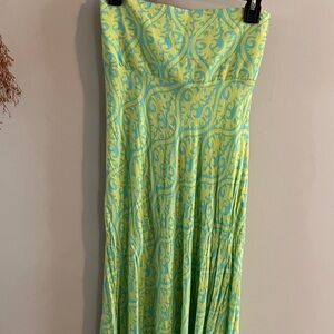 Escapada Turquoise and Yellow Patterned Dress